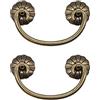 Fuxxer® - Set di 2 maniglie per mobili antichi pieghevoli, maniglie per cassetti, maniglie per armadi, cassettiere, credenze, cassettiere, design ottone bronzo antico, 95 x 41 mm