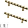Zerniple Maniglia a T in ottone spazzolato, lunghezza complessiva, 300 mm, maniglia per armadio da cucina, in lega di alluminio, per cassetti, armadi, 192 mm (2 pezzi)