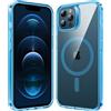 Supdeal Cover Magnetica per iPhone 12/iPhone 12 Pro, [Compatibile con MagSafe] [Trasparente Anti Ingiallimento] [Edge Antiscivolo] Antiurto Protettiva Custodia 6,1 Pollici, Blu