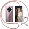 ISOI Cover con Cordino per Honor Magic7 lite 5G/Honor Magic 7 lite 5G, Custodia Trasparente con Collana Tracolla Laccio Collo Ultra Sottile Morbido TPU Silicone Antiurto AntiGraffio Case, Rosa