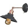 GTV LORET+ - Lampada da parete con interruttore, 7901, AC220-240 V, 50/60 Hz, 1 x E27, max 40 W, diametro 20 cm, singola, nero