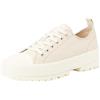 Calvin Klein Donna Sneakers Hybrid Laceup Suede Profilo Basso, Avorio (Eggshell/Creamy White), 37
