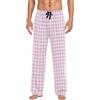 PAQGSREM Pantaloni da pigiama da uomo a quadretti grigi a quadretti, rosa, M