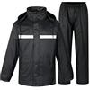 Gefomuofe Tuta antipioggia da uomo per bicicletta, antivento, giacca da neve riflettente, impermeabile, per motocross, traspirante, antivento, con cappuccio, A nero, L