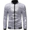 Darringls Giacca bomber da uomo con paillettes stile discoteca da uomo Varsity Giacca Shiny Sparkly Glitter Paillettes Bomber Giacca con chiusura lampo Party discoteca leggero lucido Clubwear,