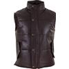 Infinity Leather Gilet Uomo Piumino in Vera Pelle Imbottito con Zip Caldo - Marrone 3XL