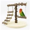Honicemar Supporto per Uccelli in Legno - Parrot Playstand, Parco Giochi per Pappagallo con Scala, Altalena, Posatoi, Giocattoli da Palestra per Uccelli di Piccole e Medie Dimensioni