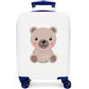 ROLL ROAD Happy Pets Valigia da cabina bianca, 33 x 50 x 20 cm, rigida 2 kg, chiusura a combinazione laterale, ABS, 2 kg, 33 l, bagaglio a mano, bianco, Taglia unica, Valigia cabina