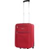 ITACA - Valigia Bagaglio a Mano 55x40x20 - Trolley Bagaglio a Mano Semirigido - Trolley Piccolo - Valigia Piccola 55cm. Trolley Cabina con 2 route Low Cost Ryanair T71950, Colore Rosso