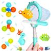 sacemontic Giocattoli da bagno per bambini, set da 12 pezzi, con ventosa, giocattolo per bambini a partire da 1 2 3 4 anni, rete da pesca, gioco di squirting, giocattolo di Natale, vasca da bagno, regali per