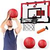 HYES 24'' x 16'' Canestro Basket da Camera, Cestino da Basket per Bambini Adulto, Set da Basket per Interni ed Esterni, con Pompe, 3 Palla, Giocattoli per Uomini e Ragazzi, rosso