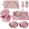 HOTUT 16 PCS Utensili Cucina Set, Cucina Giocattolo da Torta Dessert Educativi Montessori, Accessori Cucina per Giochi di Ruolo, regalo di compleanno e Natale per ragazzi e ragazze
