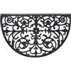 Hanse Home Zerbino Semicircolare in Gomma per Interni ed Esterni, 45 x 75 cm, Effetto Ghisa, Resistente alle Intemperie, Antiscivolo, per Ingresso, Colore Nero