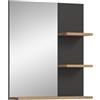 xonox.home Bad Canu X4CE1717 - Specchio da parete in basalto grigio e riproduzione Artisan, ca. 63 x 73 x 16 cm