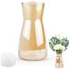 UGBO Vaso per fiori in vetro trasparente, vaso per fiori, vaso in vetro per decorazione da tavolo, ambra, vasi decorativi per erba della pampa, tulipani, rose, decorazione per camera da letto, soggiorno,