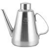 Buachois 600ml Oliera in Acciaio Inox, Bottiglia di Olio,Dosatore per Olio d'oliva,Bottiglia Dispenser Porta Olio e Aceto con Beccuccio,per Cucina BBQ Pasta Insalata Padella Griglia