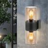 Miratic Applique da Esterno E27 Colore Grigio Lampada da Parete 2xE27 da max. 15W Lampade da Giardino Balcone Terrazza IP54 (lampadine non incluse)