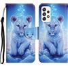 Tveinan Cover Pelle per Samsung Galaxy A52 5G 4G / A52S 5G, Slim Magnetica a Libro Flip Case per Samsung A52 5G 4G / A52S 5G, Antiurto Silicone Portafoglio Custodia 360 Gradi Custodie - Tigre Bianca