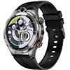 XINDADA 2024 4+64GB LW12 Smart Watch 4G Android Smartwatch with Dual Camera Gooogle Play Store GPS Position Heart Rate WiFi Function Video (4GB 64GB,Black)