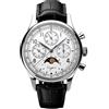 Seestern Sugess S389 Fase Lunare Crono Meccanico Acciaio Bianco Nero Pelle Orologio Uomo