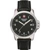 Swiss Alpine Military 7011.1 Orologio analogico al quarzo da uomo in pelle, Nero/Argento/Nero - 1537sam, cinghia