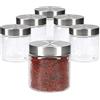MamboCat Bera - Set di 6 barattoli con coperchio in acciaio inox I contenitori di vetro riempiti Ø 11 cm da 0,8 l ciascuno I contenitori con coperchio a vite I barattoli a chiusura ermetica
