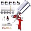 WOOLUCK® HVLP Pistola per verniciatura a spruzzo con 5 ugelli, 1,4 mm 1,7 mm 2,0 mm 2,5 mm e 3,0 mm, Tazza in Alluminio da 1000cc, per verniciatura Auto