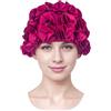 Medifier Cuffia da nuoto vintage con petali di fiori 3D retrò cuffia da doccia per donne e ragazze vino rosso