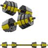 KOOLOOK Set di pesi esagonali Gialli da 40 KG composti da 2 MANUBRI + 1 BILANCERE per Body Building