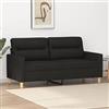 Festnight Divano a 2 Posti, Divani 2 Posti, Divano Due Posti, Divanetto 2 Posti, Divano Letto 2 Posti Economico, Nero 120 cm in Tessuto
