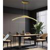 WJYCYN Moderno LED sala da pranzo luci a sospensione arco dimmerabile Oro lampada a sospensione ufficio soffitto lampadario tavolo da pranzo lampada altezza regolabile per soggiorno camera da letto L80cm/32W