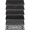 casa pura Copri Gradini in Gomma Antiscivolo - Tappeti per Scale 100% Impermeabili e Aderenti - Set da 5 Pezzi - Vari Modelli - Righe, 25x75cm