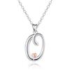 Mesovor Collane in Argento Sterling 925 per Donna, Delicata Collana con Nome Iniziale e Cuore in Oro Rosa, Regali di Gioielli per Fmiglia, Madre, Sorella, Figlia, Moglie
