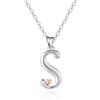 Mesovor Collane in Argento Sterling 925 per Donna, Delicata Collana con Nome Iniziale e Cuore in Oro Rosa, Regali di Gioielli per Fmiglia, Madre, Sorella, Figlia, Moglie (Lettera-S)