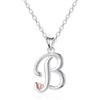 Mesovor Collane in Argento Sterling 925 per Donna, Delicata Collana con Nome Iniziale e Cuore in Oro Rosa, Regali di Gioielli per Fmiglia, Madre, Sorella, Figlia, Moglie (Lettera-B)