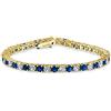 Bling Jewelry Blu Bianco Alternato Simulato Zaffiro Rotondo Cubic Zirconia 12,00 Ct 4 Prong Basket Set Solitario AAA Cz Bracciale da Tennis per Le Donne Prom Sposa 14K Placcato Oro 7,5 Pollici