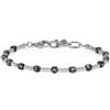 GAVU Bracciale da Uomo con Spinello Nero, Bracciale in Acciaio Inox e Pietre Dure da Uomo