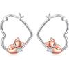 YFN Cat Gifts - Orecchini pendenti in argento Sterling a forma di gatto, per donne e ragazze, normale, Argento sterling, Non pietra preziosa