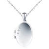 INFINIONLY Collane ciondolo ovale con foto in argento 925 da donna ragazze Collana Medaglioni con zirconi Ciondoli apribili creativa gioielli di moda
