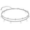 CHIC & ARTSY Bracciale alla caviglia Cavigliere in argento sterling 925 per donna Catena per piede satellitare multistrato