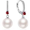 jiamiaoi Orecchini di Perle da Donna, Orecchini Donna in Argento 925 con Perle Pendenti per Ragazze Ipoallergenici Regalo di Gioielli