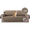 H.VERSAILTEX Copridivano 3 Posti Impermeabile Divano Protector Mobili Coperture su due lati per Cani/Gatti Letto con Divano Slipcovers 190 x 167cm, grigio marrone