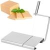 VIFERR Affettatrice per formaggio, in acciaio inox, con 5 fili di ricambio, tagliere per formaggi con filo, taglierina per formaggio, burro, toast e carne per colazione