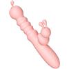 AMAZBEE Vibratore rabbit per massaggio clitorideo e punto G con funzione di riscaldamento Dildo Sex Toys ricaricabile per donne estensibile e rotante a 360 gradi (Pink)
