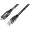 PremiumCord Cavo Ethernet da USB-C A RJ45 10/100/1000 Mbit/s, Cat 6 FTP, da USB-C Maschio A RJ45 maschio, USB 3.2 Gen 1, Robusto Cavo Intrecciato, Colore Space Gray, Lunghezza 3 m