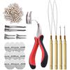 YANTAISIYU Set di strumenti di estensione dei capelli: pinze per l'estensione dei capelli, micro ago e micro anello in silicone (grigio biondo)