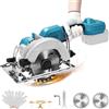 HEBERUCK Mini Sega Circolare Senza Spazzole per Makita 18 V, a Batteria agli Ioni di Litio, 2 Lame, 9000 Giri/Min, Ideale per Tagliare Legno (Senza Batteria)
