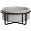 JACK AND VANILLA, Ciotola in Ceramica Elegante con Supporto in Metallo Antiscivolo per Cani e Gatti, capacità 850 ml, Facile da Pulire, Grigio, Design Moderno e Sofisticato, Modello Bon Appetit