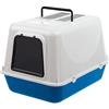 Ferplast Lettiera Gatto Chiusa, Toilette per Gatti Coperta, 2 Filtri al Carbone Attivo Antiodore Inclusi, Porta Battente Oscurata, 39,5 x 52,5 x h 38 cm, CLEAR CAT 20 Lettiera Gatto Grande, Blu