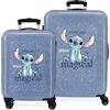 Disney Joumma Disney Stitch You Are Magical Set di valigie blu 55/65 cm Rigido 6 kg Chiusura a combinazione laterale ABS 6 kg 91L Bagaglio a mano, blu, Taglia unica, Set di valigie